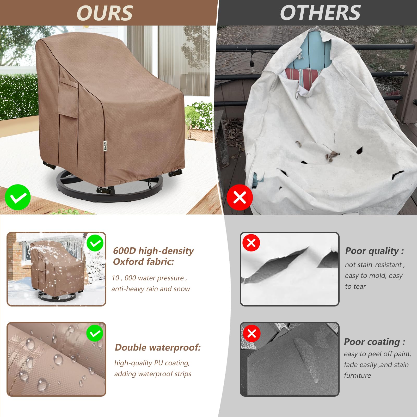 Hadisi 1-year warranty chair cover ensures reliable support and service.