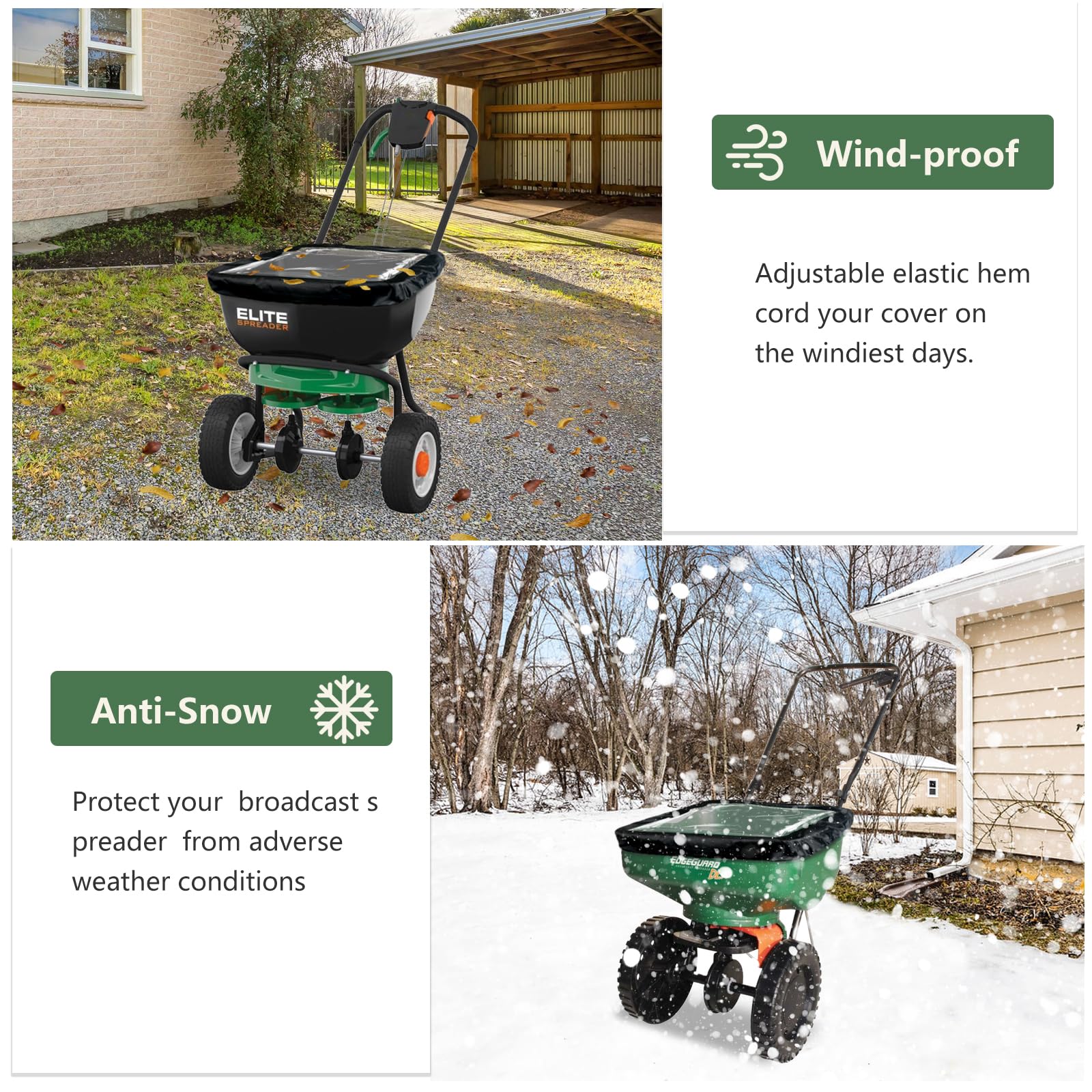 Hadisi 25.9 inch square cover fits Scott mini spreaders and similar brands