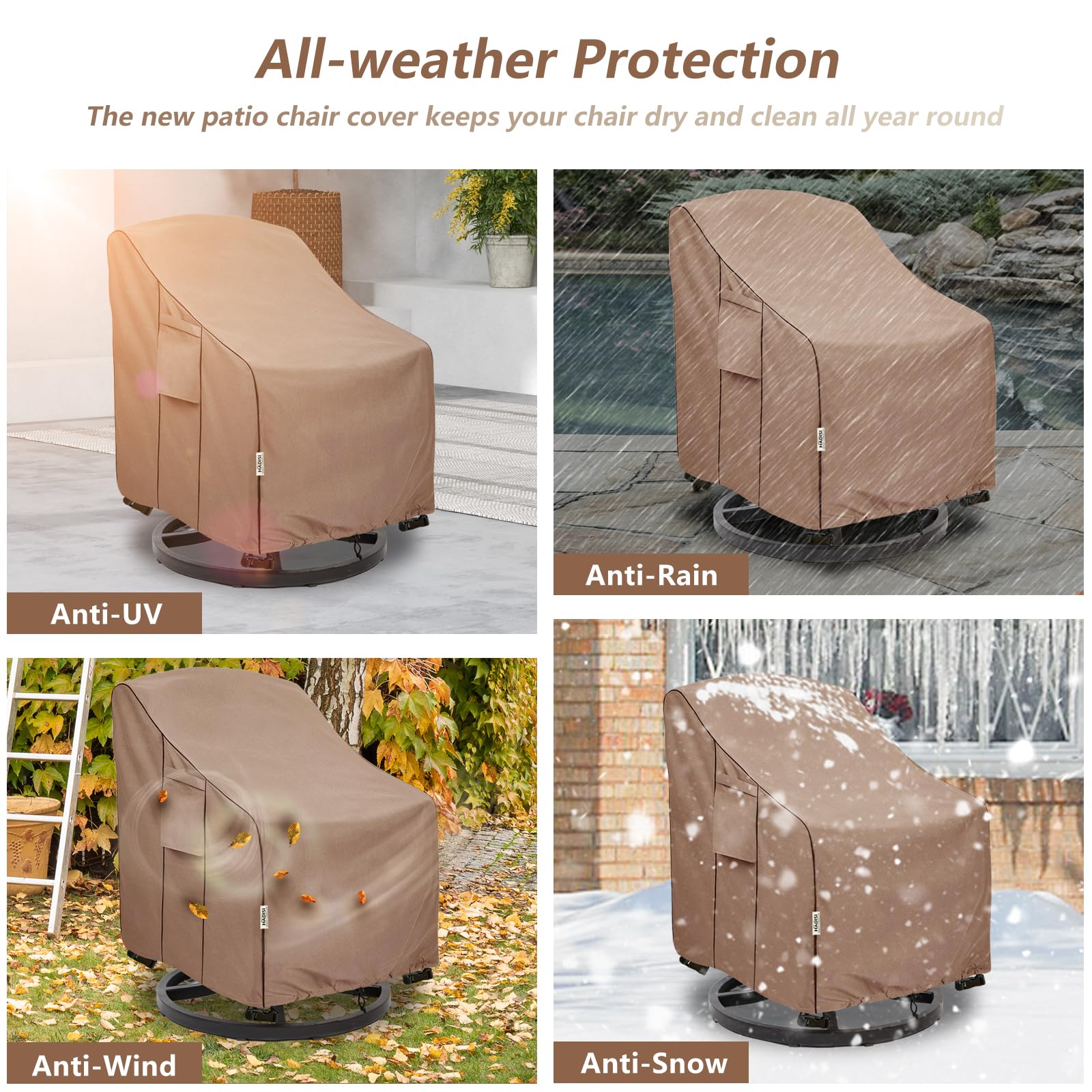 Hadisi vented air design chair cover reduces condensation for drier furniture.