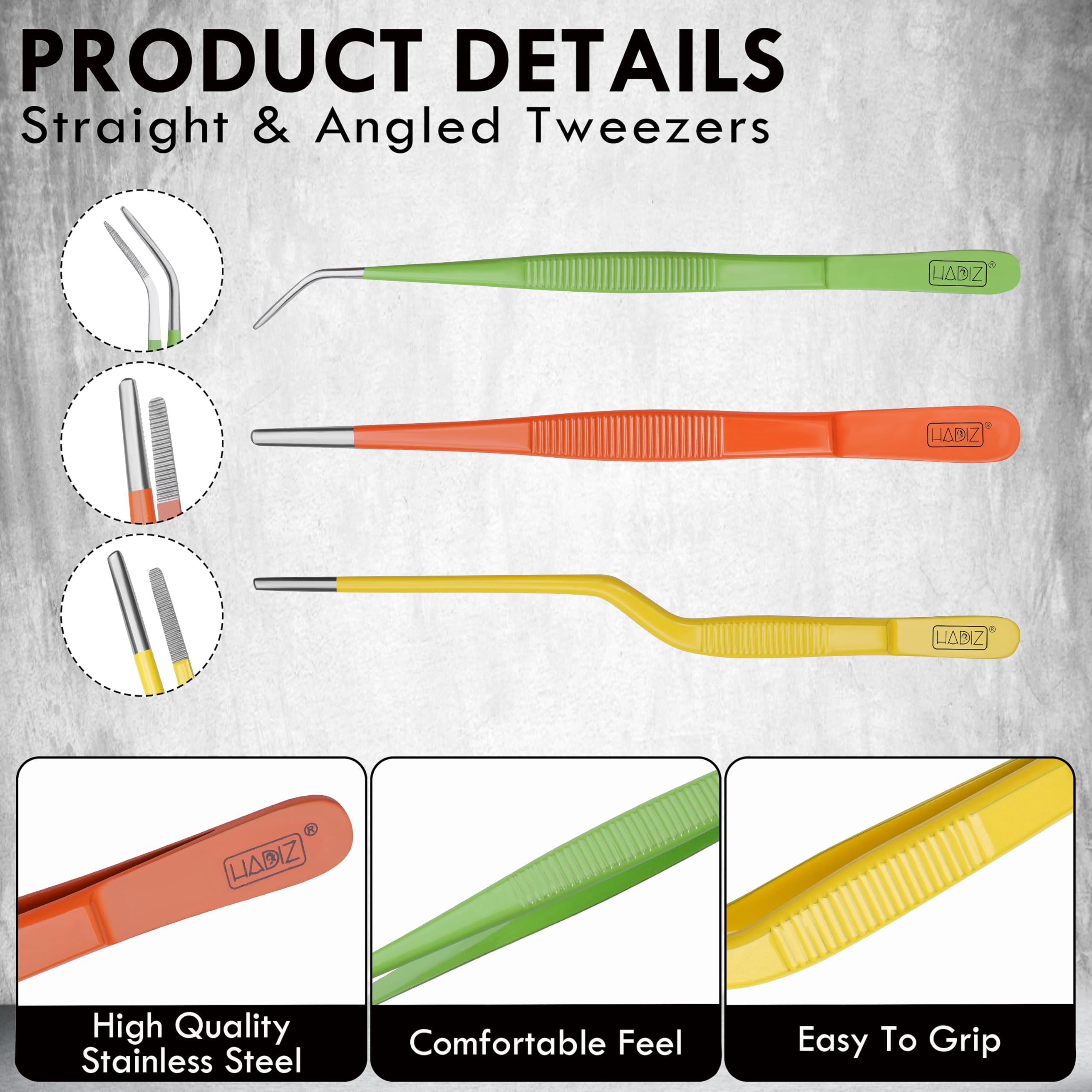 Hadiz ergonomic-grip tweezers reduce hand fatigue during gardening