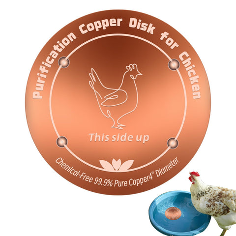 HAEZU copper disc for chicken waterer with 4-inch diameter enhances water clarity.