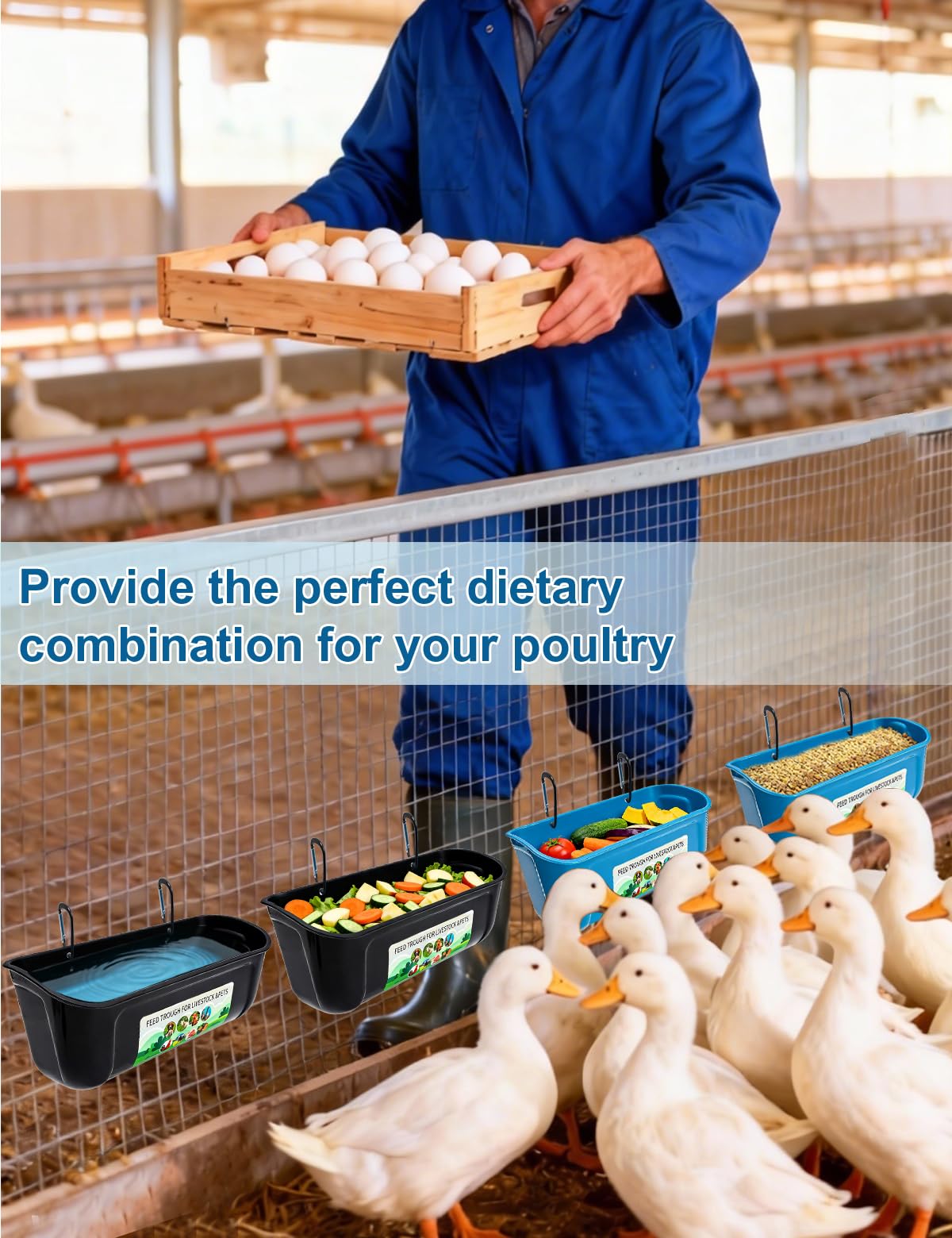 HAEZU duck feeder and waterer combo suitable for coop and cage
