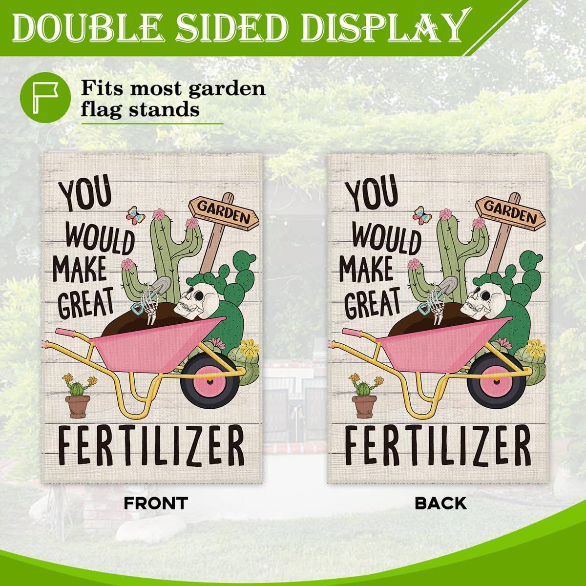 Hafhue fall garden flag full shot enhances yard appeal