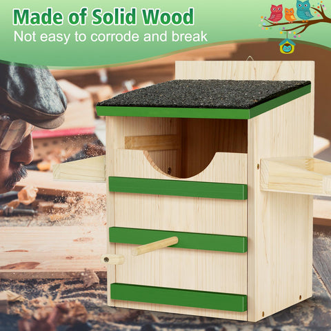 HAFTKD Owl House sturdy wooden build for outdoor durability