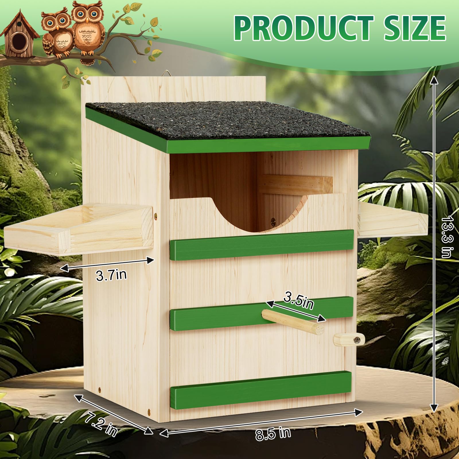 HAFTKD Owl House wood shavings included for habitat setup