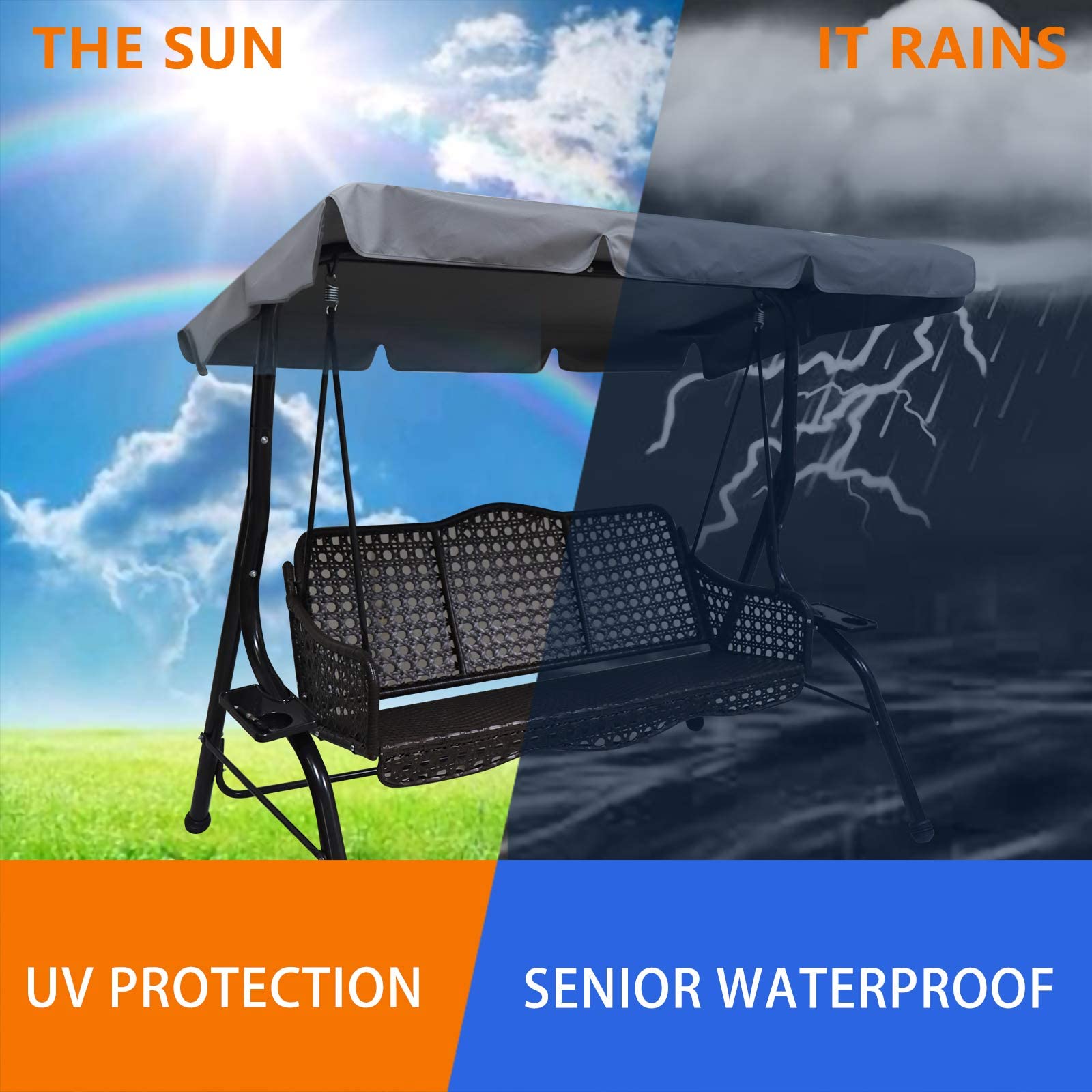 Hagsfire UV-protected canopy top shields skin and prevents color fade in sunlight.