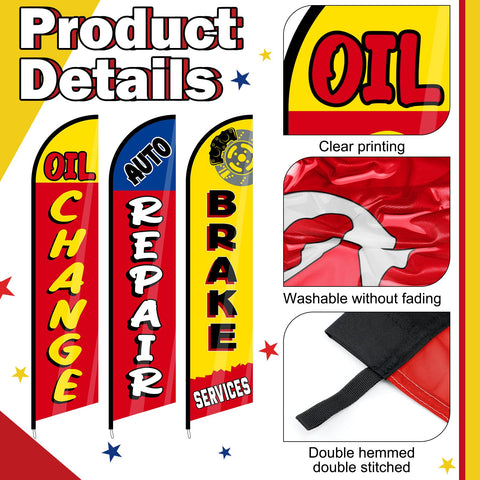 Hahafelt auto-repair flag crafted from 110g warp cloth withstands wind and weather.