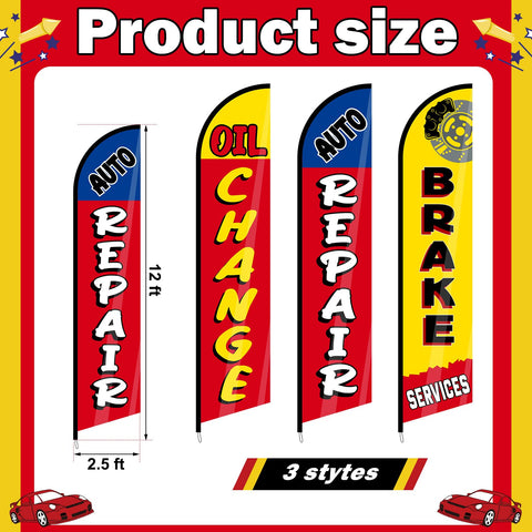 Hahafelt brake-services flag highlights services with bright colors for curbside visibility.