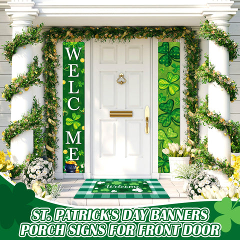 Hahafelt door banners closeup showing polyester construction