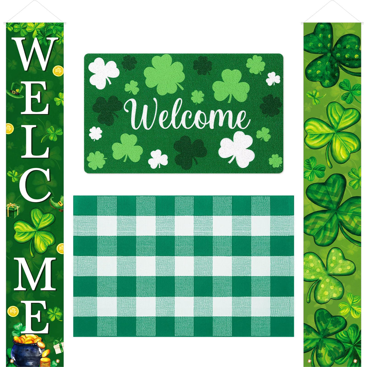 Hahafelt St Patrick's Day doormat with shamrocks adds festive entry appeal