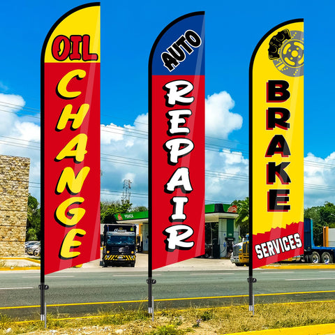 Hahafelt 3-pack flag kit provides high-contrast visibility for promotions.