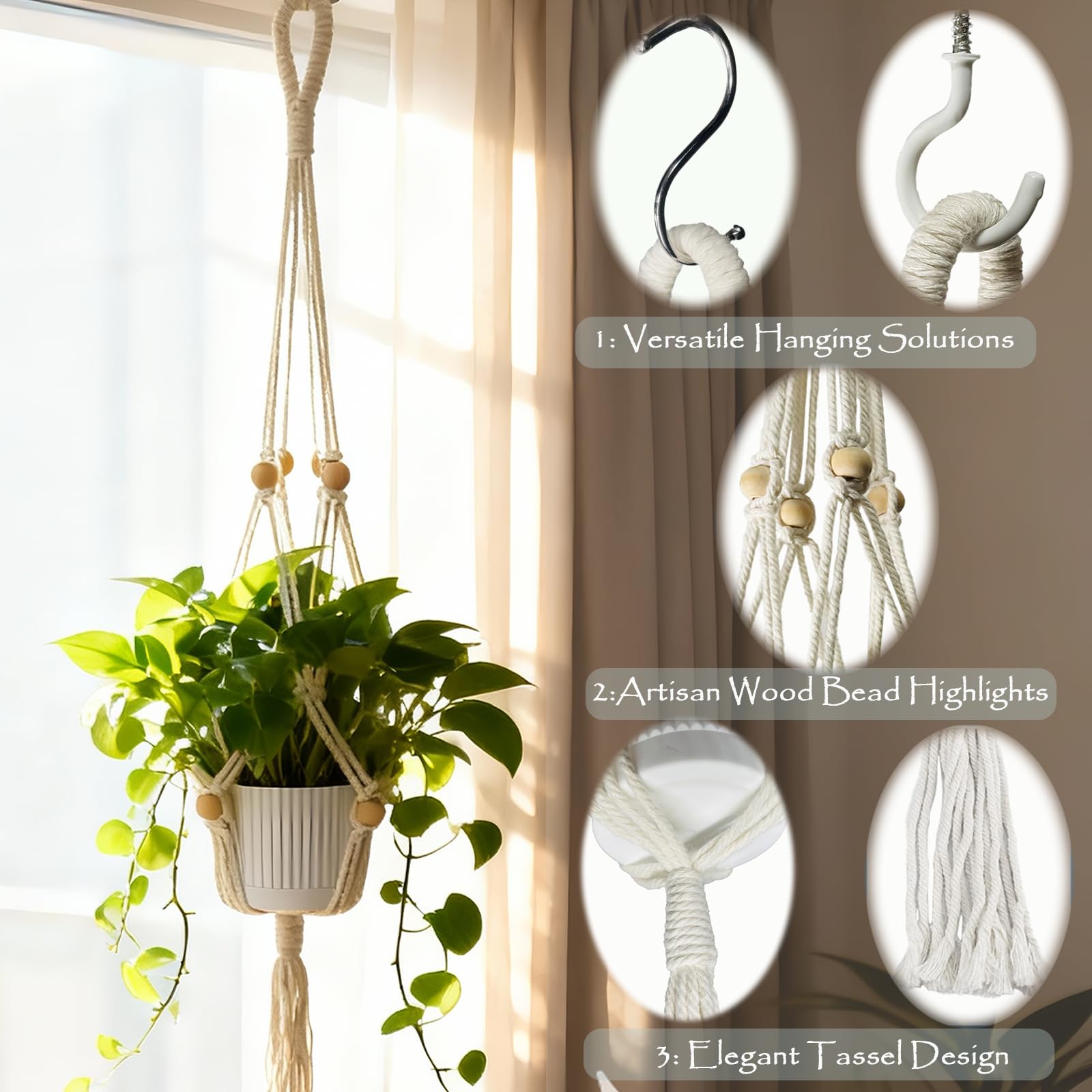HahaMagic pot-ready hanger compatible with 3–7 inch pots