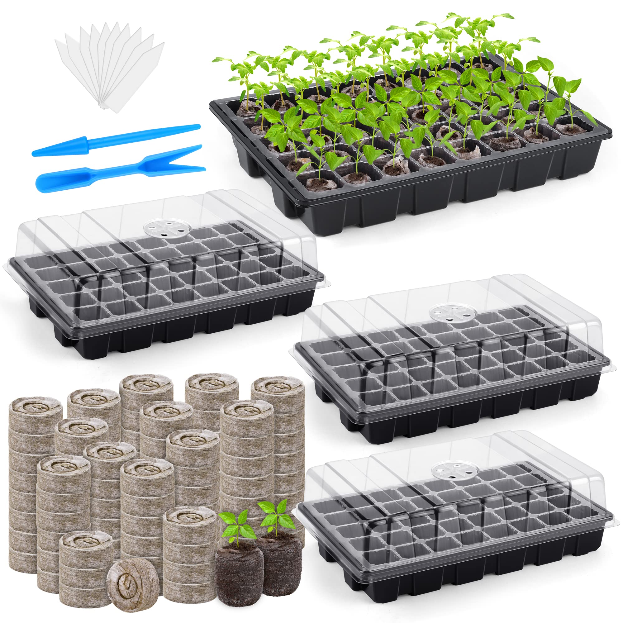 Hahood 3-pack seed starter trays designed for efficient germination in home gardens.