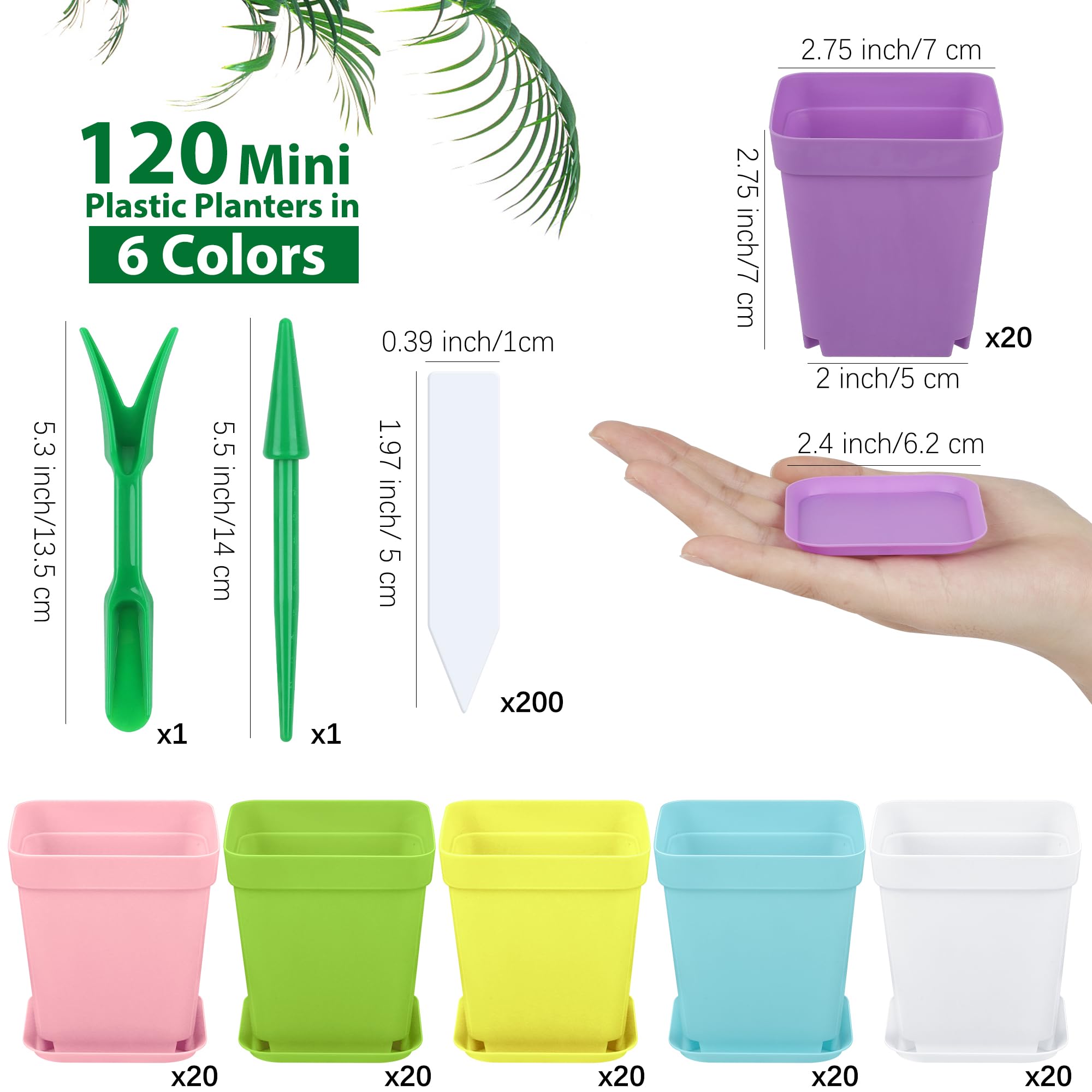 Hahood six-color pots with pallets for vibrant display and tidy setup