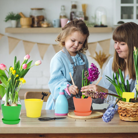 Hahood indoor and outdoor compatible planters add color to your windowsill or balcony.