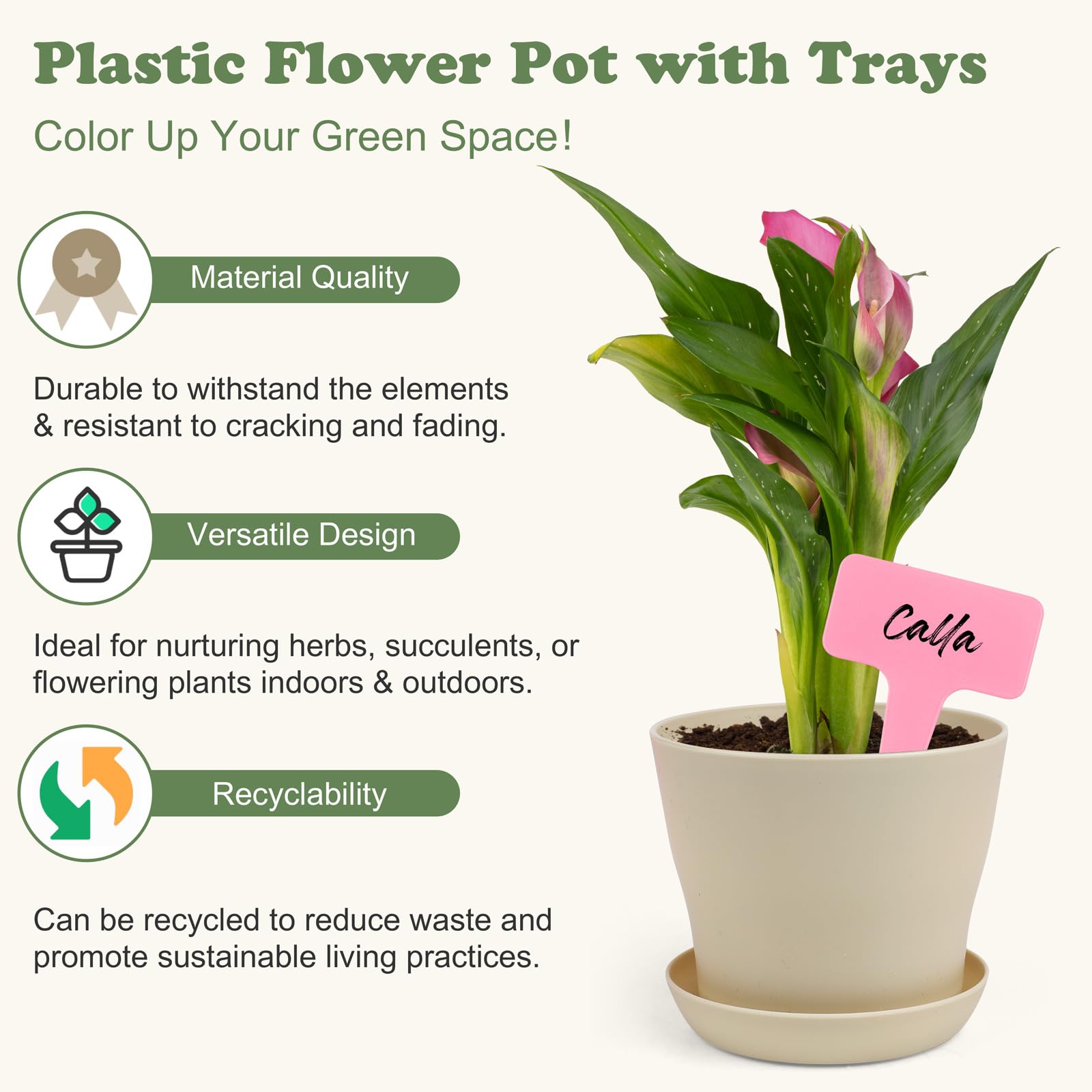 Hahood lightweight plastic resin planters combine durability with easy handling for busy gardeners.