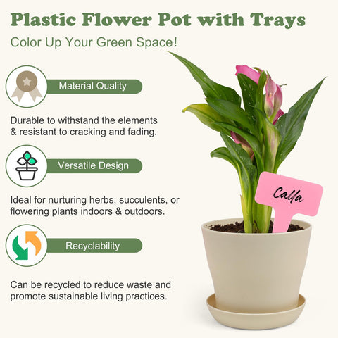 Hahood lightweight plastic resin planters combine durability with easy handling for busy gardeners.