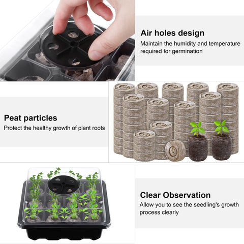Hahood peat pellets ready for seed starting, compact and water-absorbent.