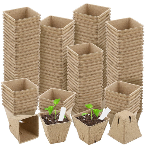 Hahood peat pots 2.3-inch square seedling starter for easy germination
