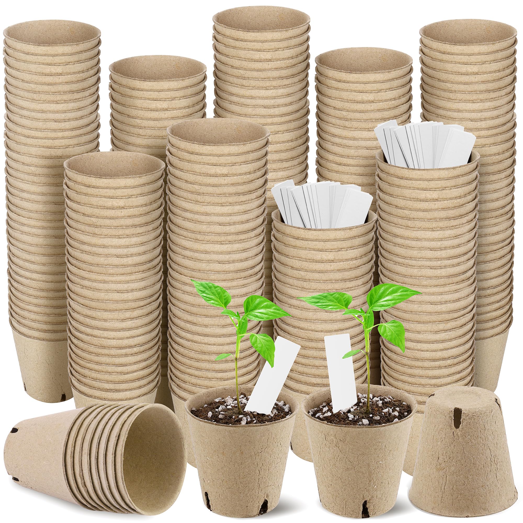 Hahood peat pots 3.15-inch round for easy seed starting and transplanting.