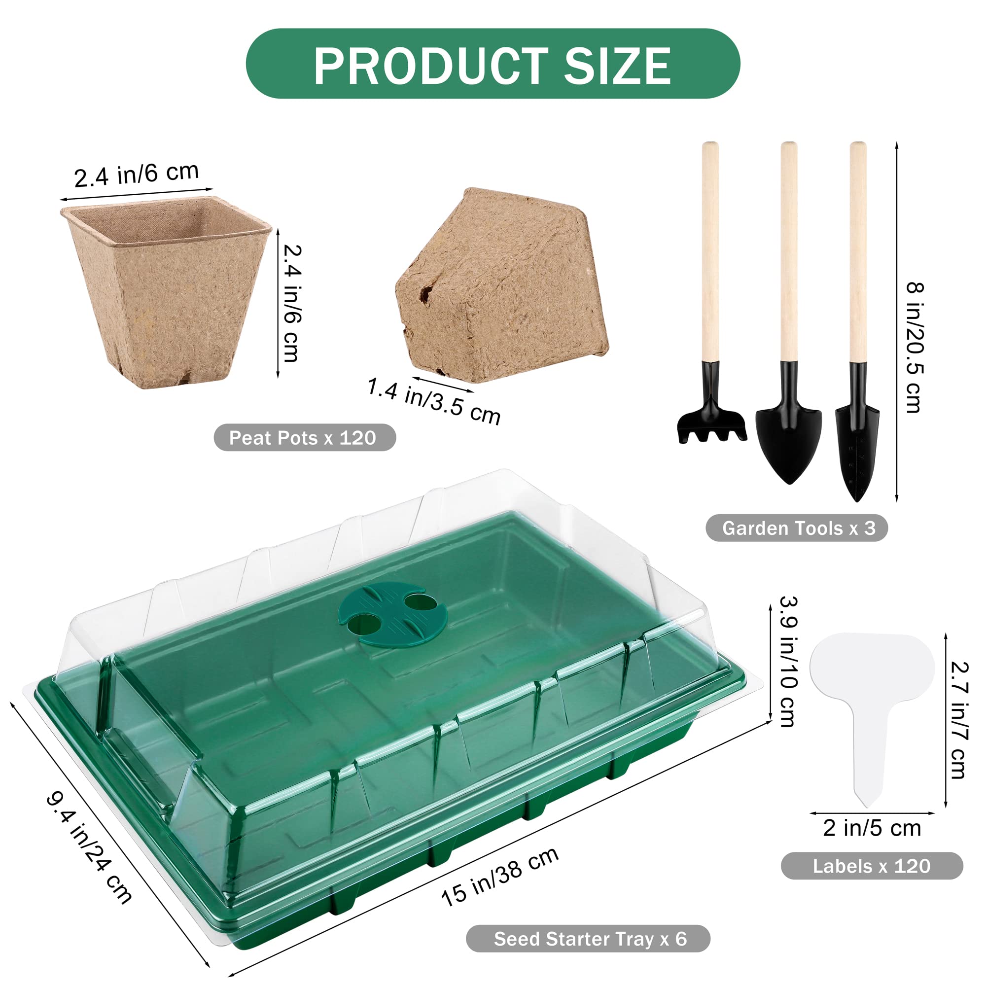 Hahood seed starter tray with transparent covers maintains humidity.
