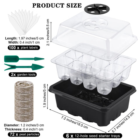 Hahood seedling tray with humidity dome showing clear lid for monitoring growth.