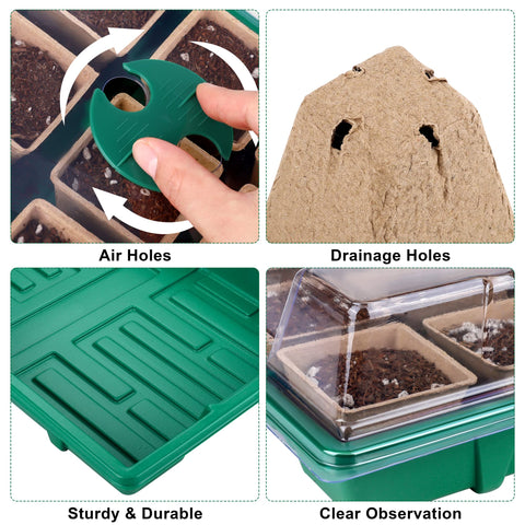 Hahood square peat pots promote healthy root breathing and drainage.