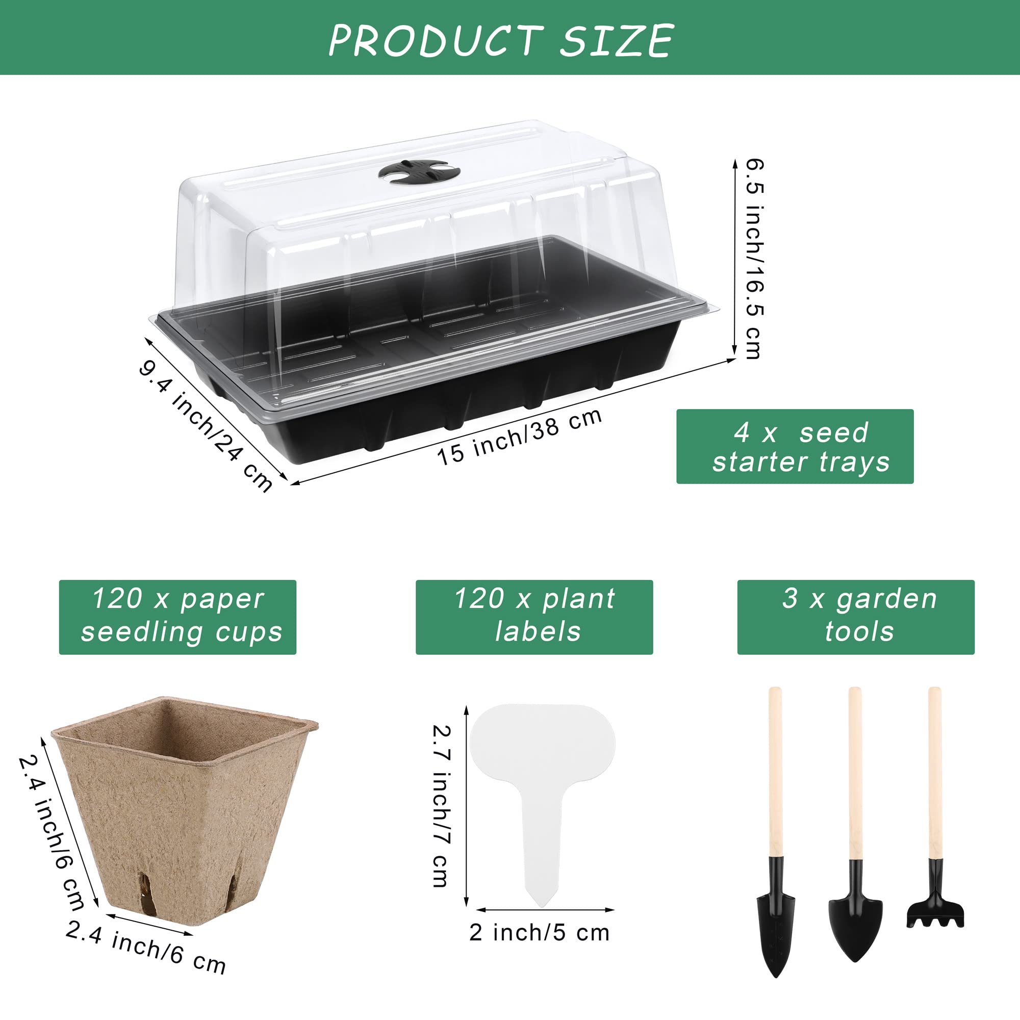 Hahood square seedling pots 120-count with drainage for healthy root growth.