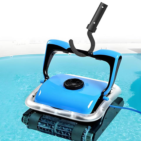 Hailewen pool cleaner hook demonstrated with robotic cleaner connection.