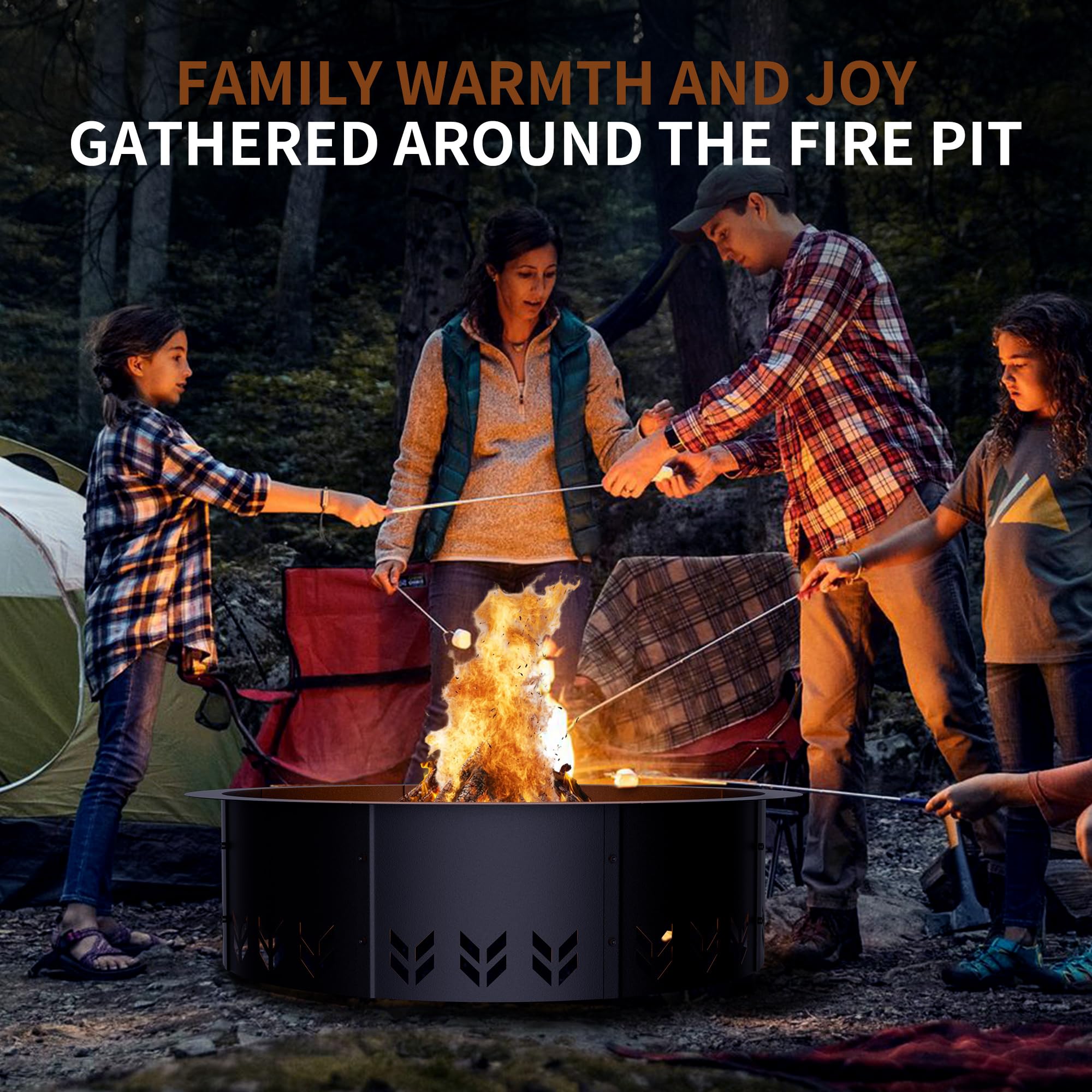 HAIMINA fire pit ring in camping night use for portable warmth