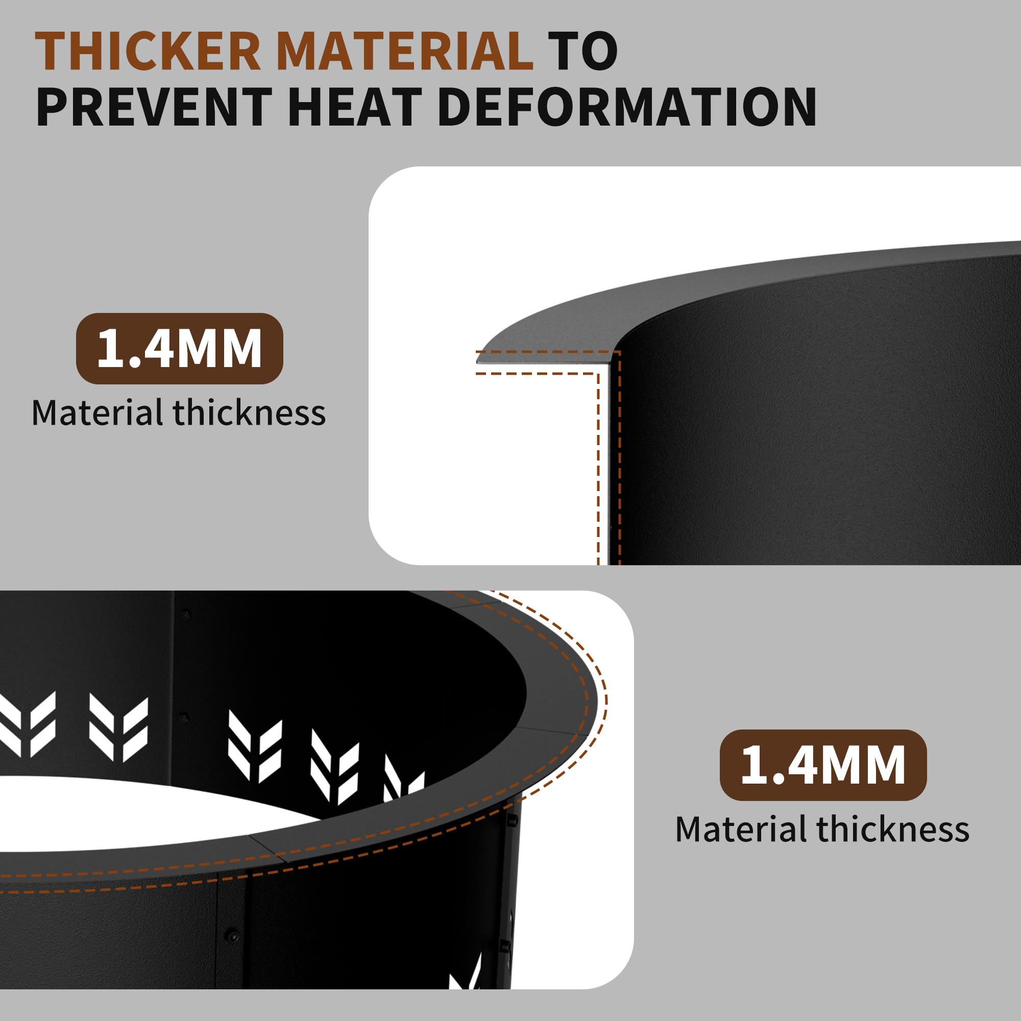 HAIMINA smokeless fire pit ring safety edge design reduces flame spill and sparks