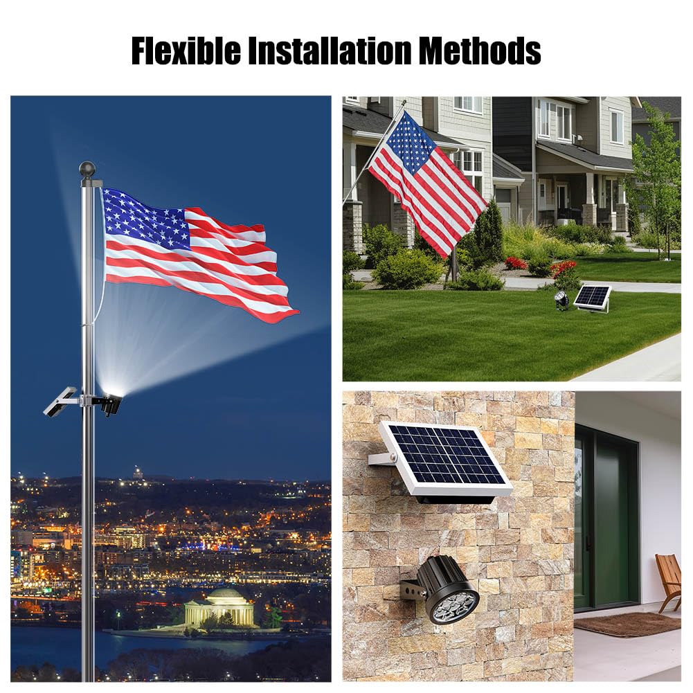 Hainee bracket-mount flag light fits 1.4-3 inch poles for easy setup