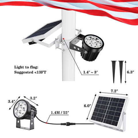 Hainee ground stake mounting option for portable flag lighting