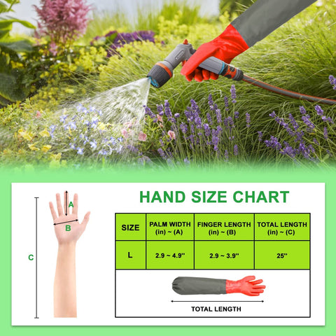 Haiou long arm gloves with black arm extend forearm protection during cleaning