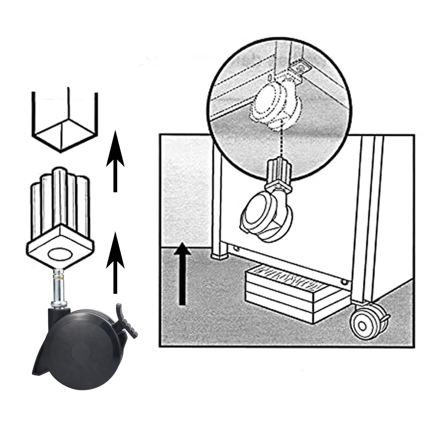 Haiouus 70360 caster insert kit, quick replacements for Weber wheels in minutes.