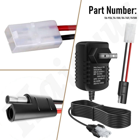 Haiouus battery charger connectors close-up, showing secure plug points.
