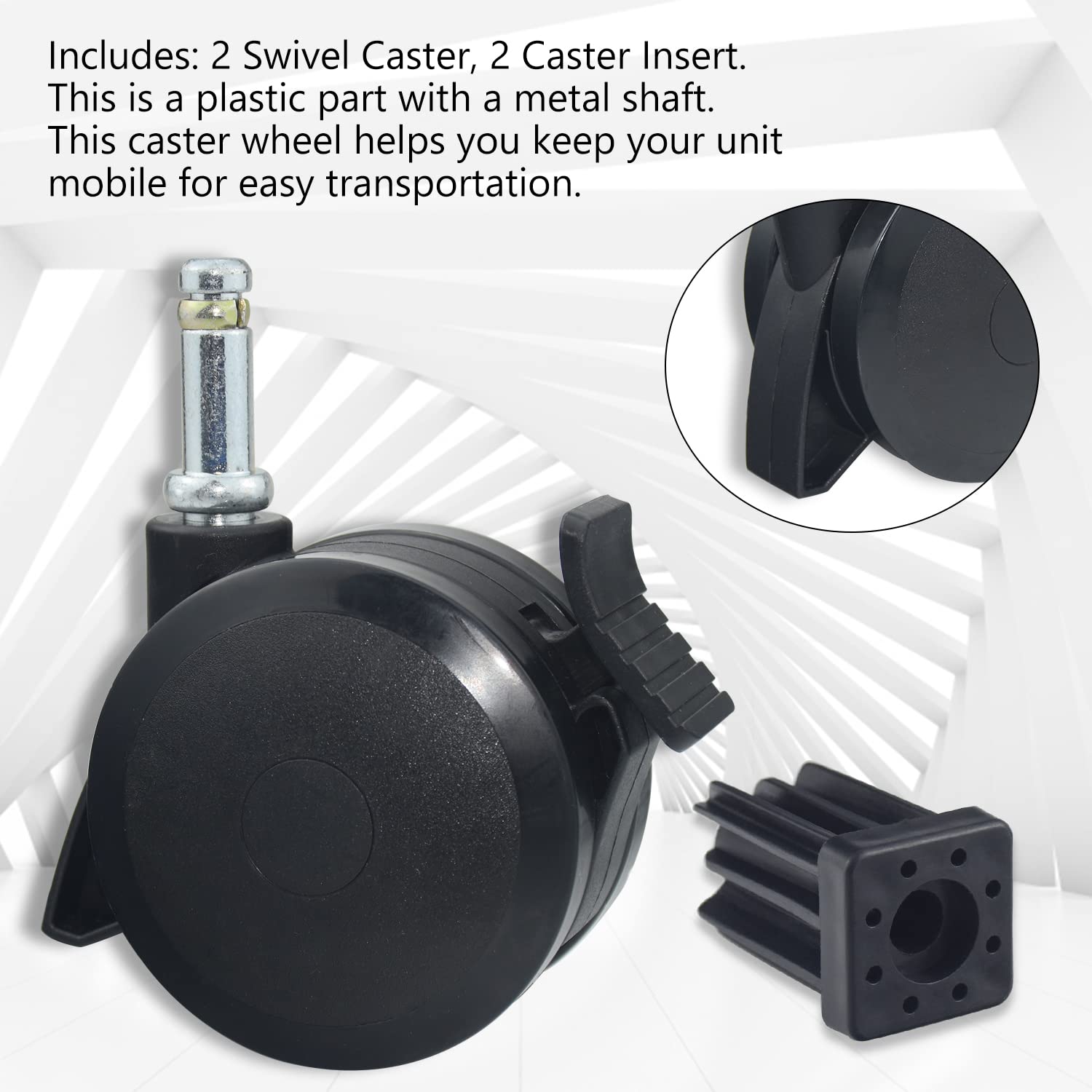 Haiouus caster assembly process, quick install and secure fit for widely used Weber grills.
