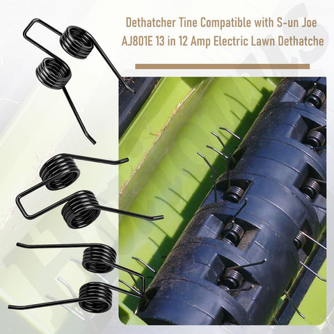 Haiouus dethatcher tine demonstrating Sun Joe AJ801E 13-inch compatibility for quick replacement