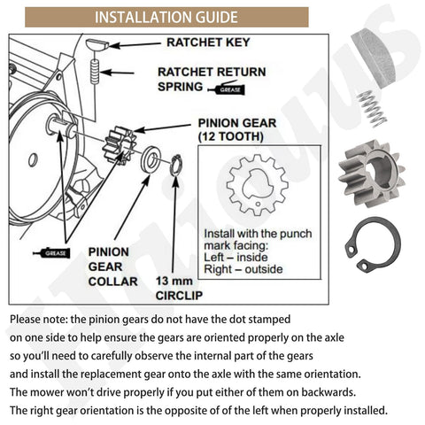 Haiouus drive gear kit clips closeup for secure transmission parts