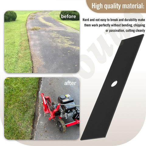 Haiouus Tru-Cut compatibility blade for accurate lawn borders.