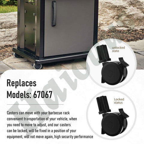 Haiouus Weber Summit-compatible caster setup, easy glide with reliable lock when parked.