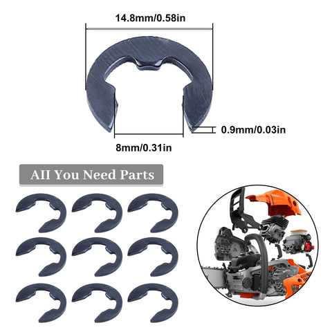 HAISHINE 10x E-clips pack laid out for STIHL compatibility and fast repairs