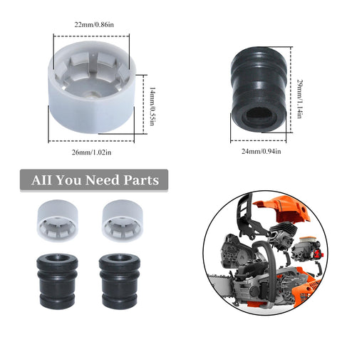 Close-up of HAISHINE AV annular buffer mount for STIHL chainsaws