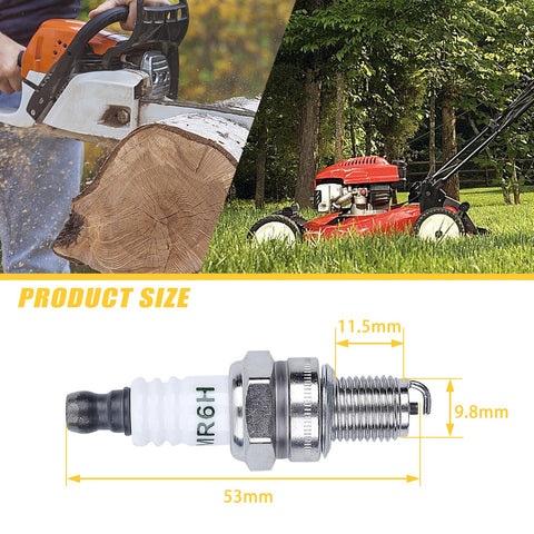 Copper-core design of HAISHINE CMR6H spark plugs highlights compatibility with Stihl equipment.