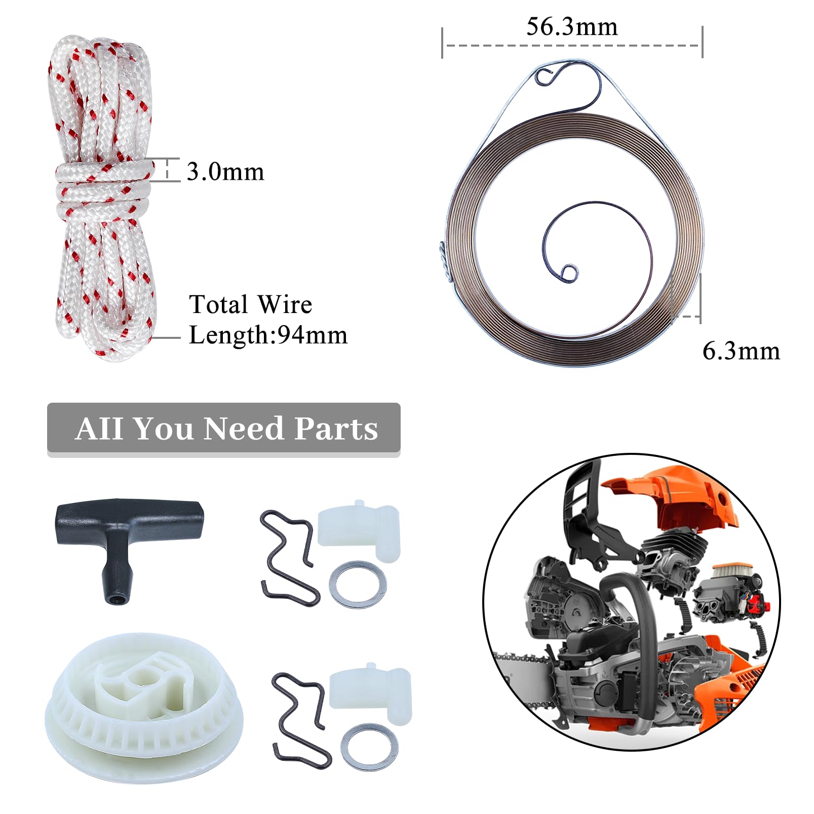 HAISHINE hand grip attachment improves grip for easier starting.