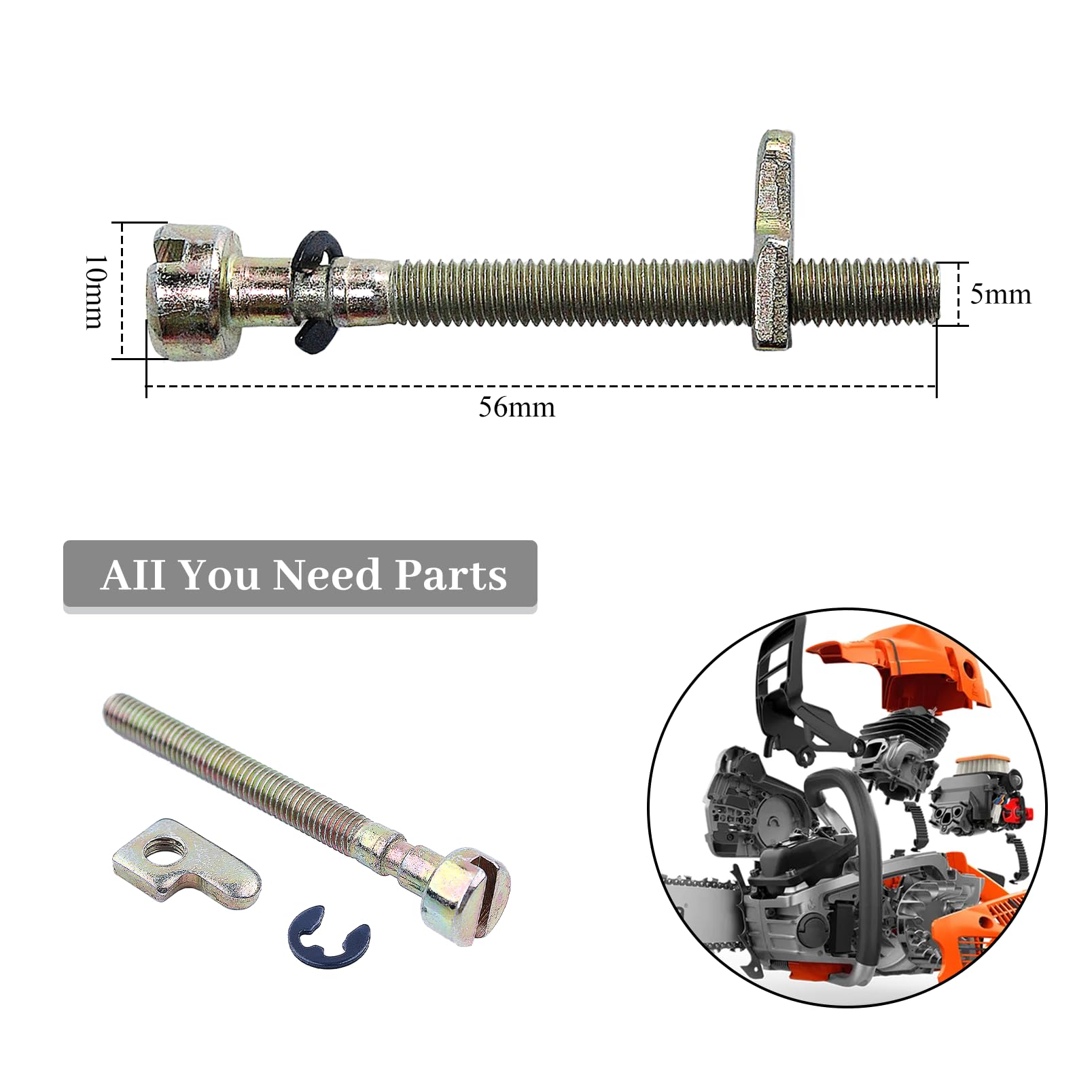 HAISHINE Poulan 2300 tensioner screw provides fast bar tension adjustments