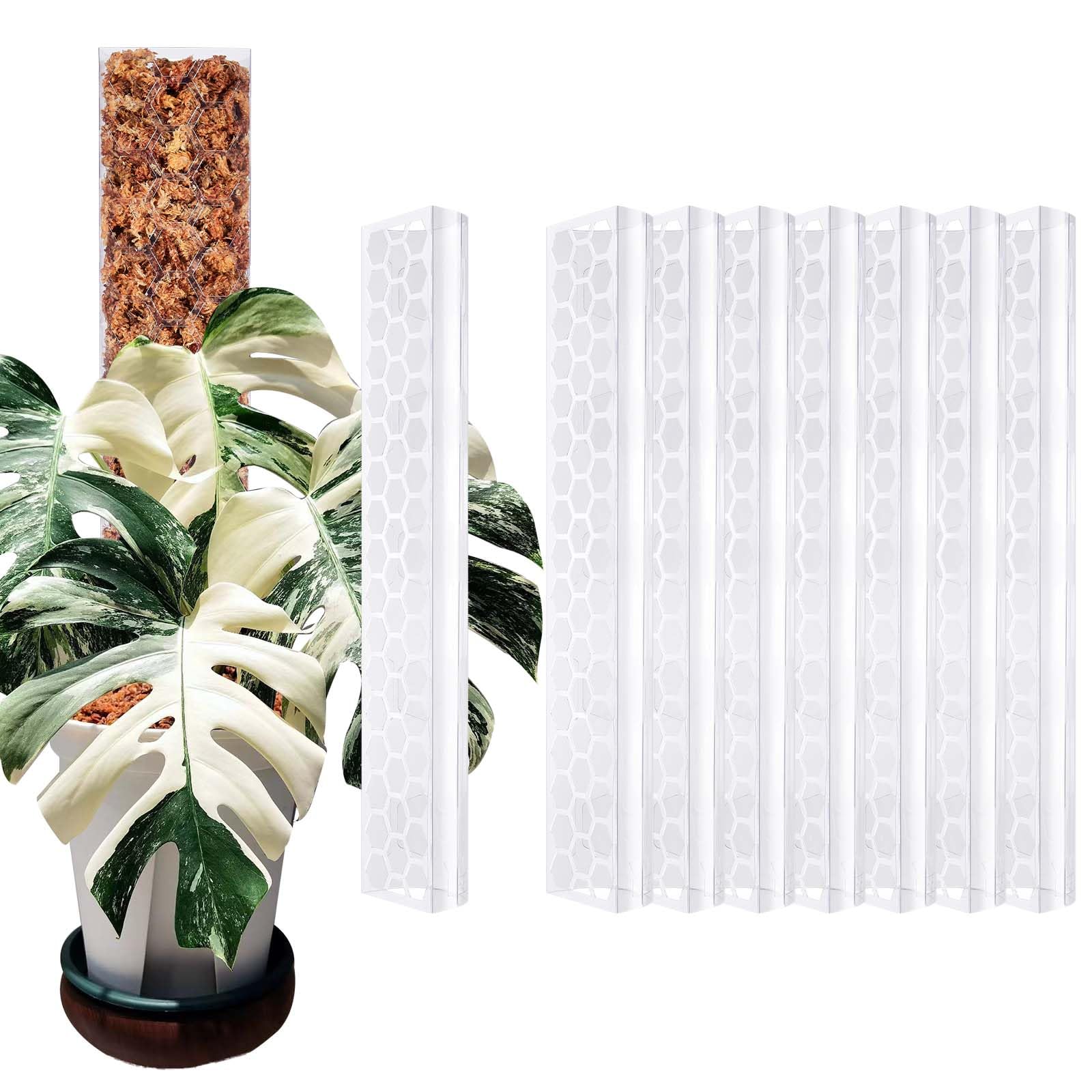 Haispring 8-pcs 17-inch moss pole set elevating indoor plants upward
