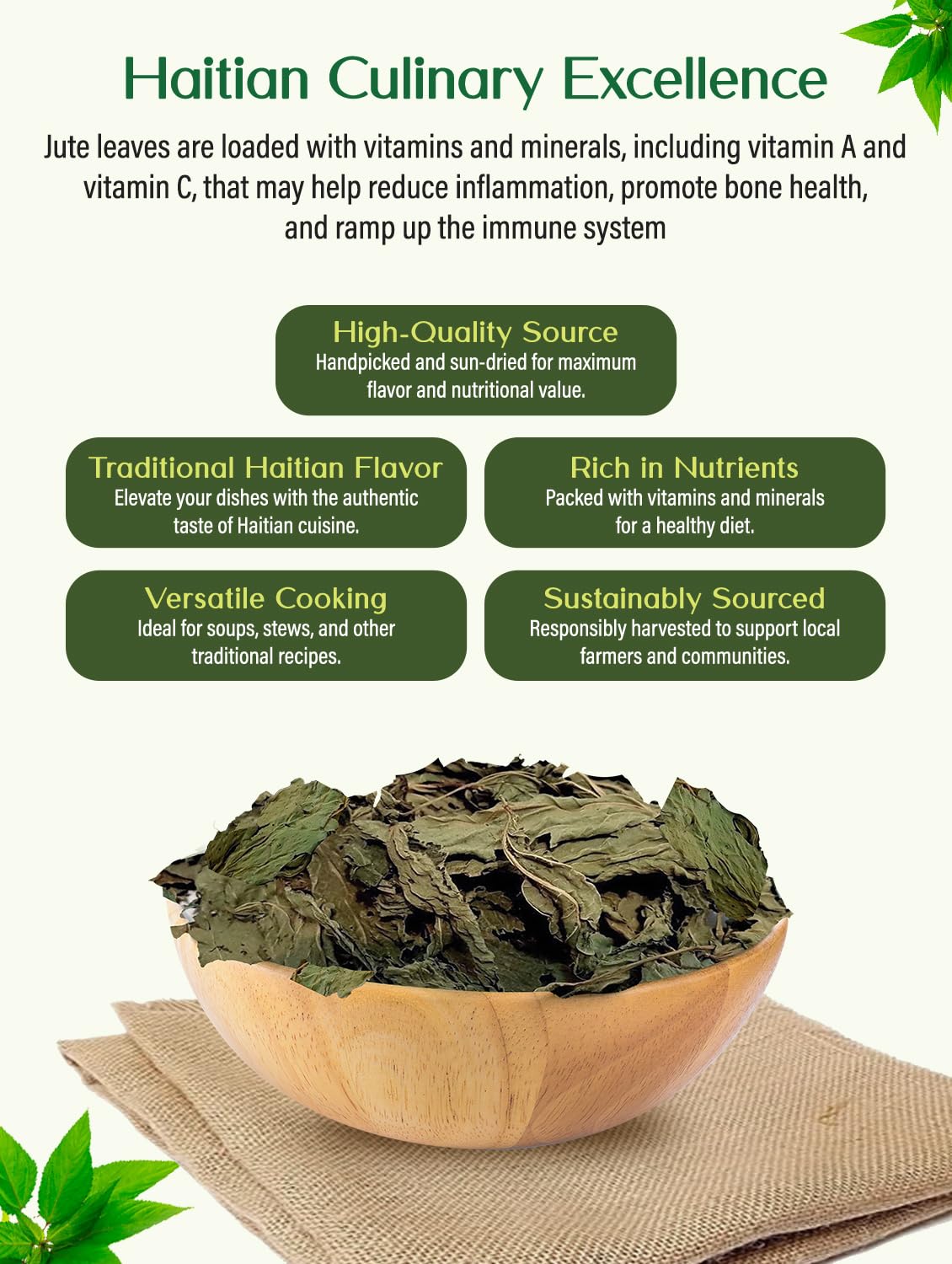 Haitian Lalo served dish shows vibrant greens for family meals.