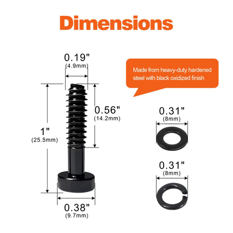 Black oxide recoil screws offer strong grip and corrosion resistance for Husqvarna