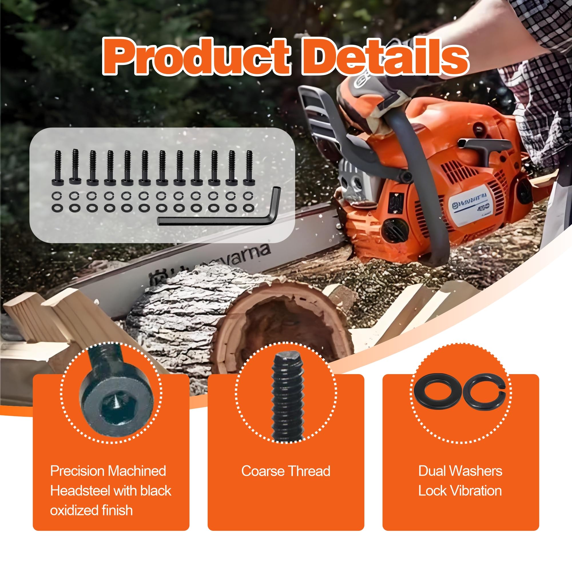 Double washer design prevents vibration loosening on Husqvarna starters